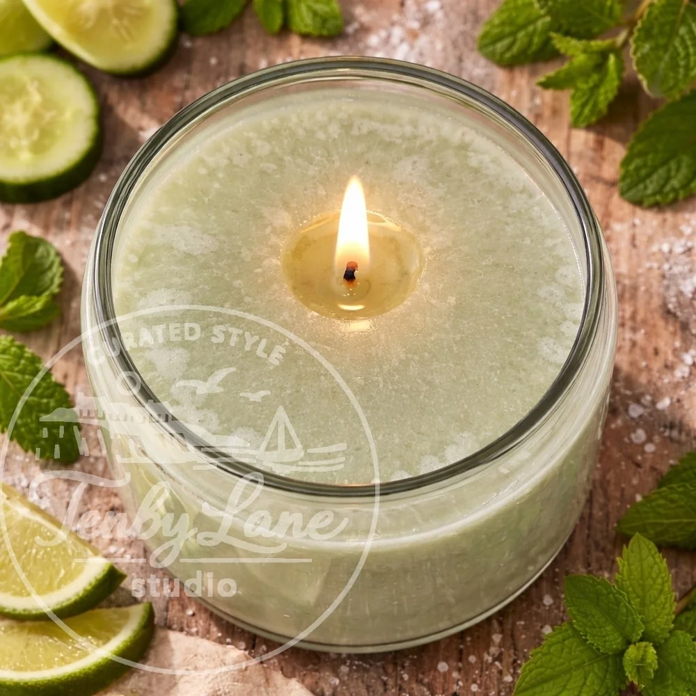 Yankee Candle Cucumber Mint Cooler 22oz Large Jar Fresh Cool Herbal‎